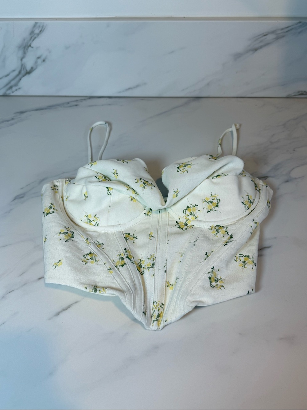 White floral bustier corset top